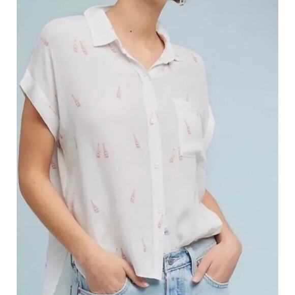 Rails Whitney Rose All Day Medium Champagne Resort White Button Down Shirt - Picture 4 of 9